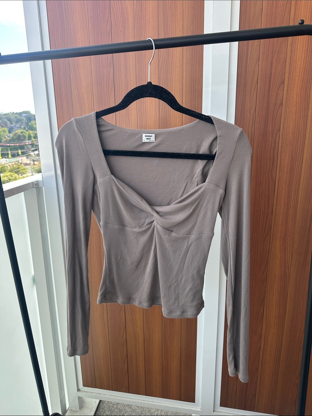 Sunday Best Taupe Twist Front Longsleeve